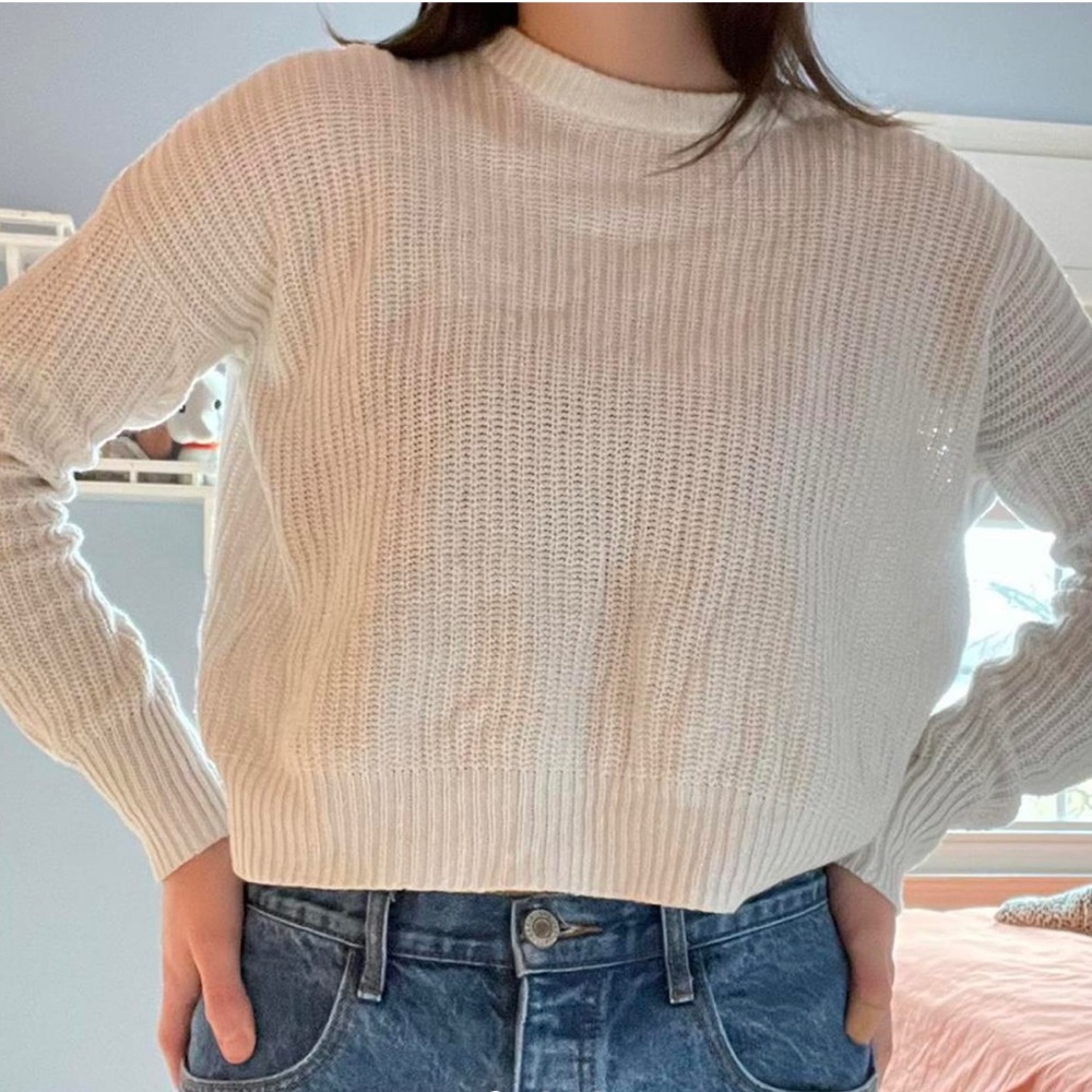 Urban outfitters white knit sweater